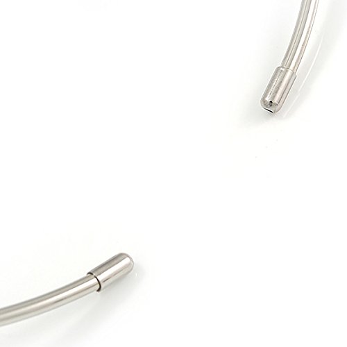 Avalaya elegante collar de estilo gargantilla de tono plateado pulido con anillos deslizantes – Flex – ajustable