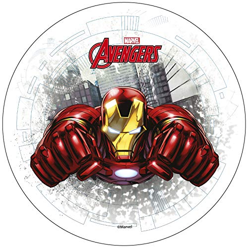 Avengers Iron Man - Decoración comestible para tarta (20 cm) Producto con licencia. Modecor.