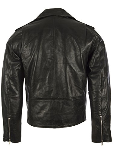 Aviatrix Chaqueta Biker para Hombre con Cinturon En Piel De Vacuno Real O Piel De Oveja Autentica (N2KG)