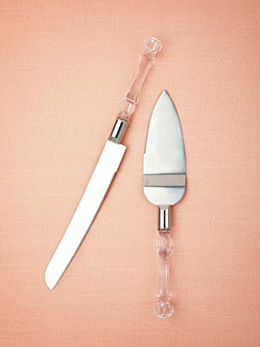 AW BRIDAL Cuchillo de pastel de bodas y juego de servidor - Cuchillo de pastel de 13.2 pulgadas, Servidor de pastel de 10.8 pulgadas - Regalos para bodas, aniversario, compromiso, fiesta de cumpleaños