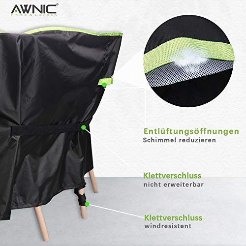 AWNIC Funda Mesa Redonda Jardin Impermeable Exterior Funda Muebles Patio Terraza Impermeable Alemania TÜV Rheinland Certificado Poliéster Resistente Ø160*71cm