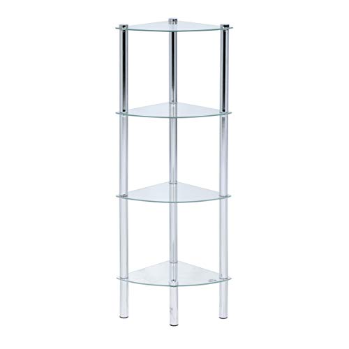 Axxentia Bad 282134 Solanio - Mueble esquinero de 4 estanterías de Metal y Cristal (30 x 30 x 108 cm) [Importado de Alemania]