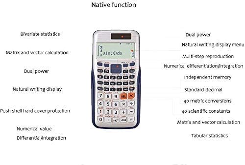 Aycpg Calculadora Estudio Científico Calculadoras LED de Alta definición de Gran Pantalla Multi-función Ecuación de cálculo Complejo de Hielo Matriz de Cálculo Estadística Computer Shop Productos