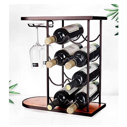 AYHa Estante de copa de vino Estante de vino de madera, encimera De madera maciza Enfriador de vino Soporte de exhibición Decoración Soporte de copa de vino Al revés Gabinete de vino casero,42cm