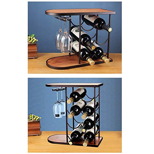 AYHa Estante de copa de vino Estante de vino de madera, encimera De madera maciza Enfriador de vino Soporte de exhibición Decoración Soporte de copa de vino Al revés Gabinete de vino casero,42cm