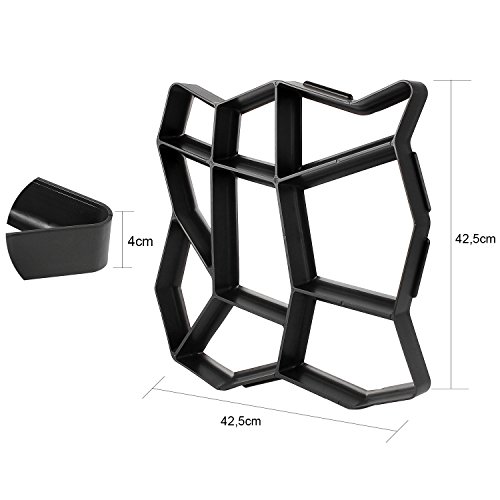 AYITOO 2 Pcs D.I.Y. Molde para Cemento, Molde para Hormigón, Molde para Hacer Pavimentos, Caminos, Suelos de Jardín, Terraza, Molde para Jardín ladrillos, piedra, adoquinado 42,5 x 42,5 x 4 cm