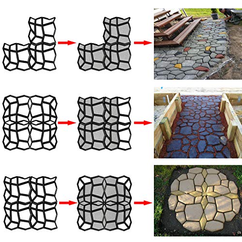 AYITOO 2 Pcs D.I.Y. Molde para Cemento, Molde para Hormigón, Molde para Hacer Pavimentos, Caminos, Suelos de Jardín, Terraza, Molde para Jardín ladrillos, piedra, adoquinado 42,5 x 42,5 x 4 cm