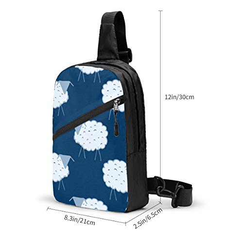 Azul hielo Ewe en medianoche texturizado con clásico pecho azul Sling Bag Crossbody Mochila hombro casual mochila mochila para hombres mujeres al aire libre ciclismo senderismo viajes