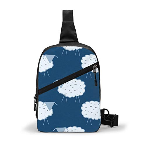 Azul hielo Ewe en medianoche texturizado con clásico pecho azul Sling Bag Crossbody Mochila hombro casual mochila mochila para hombres mujeres al aire libre ciclismo senderismo viajes