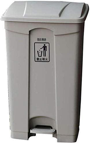 B-fengliu Gran Capacidad y Basura Papelera, de residuos de la Escuela de Hostelería Comercial, Restaurante, Botes de Basura for la Cocina, hogar Cubos de Basura Práctica (Color : Beige, Size : 87L)