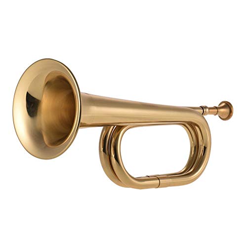 B Flat Bugle Call Trompeta De Caballería Cuerno Instrumento De Metal con Boquilla para La Banda De La Escuela