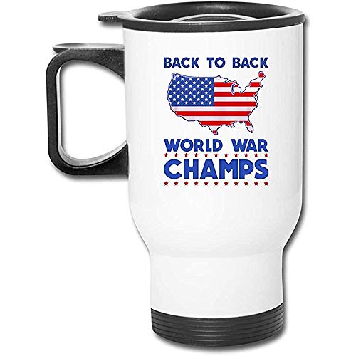 Back to Back Campeones mundiales Taza de viaje de acero inoxidable Taza termo de café