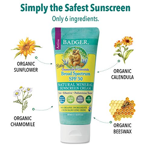 Badger Balm Protector solar para bebé SPF 30, 87 ml