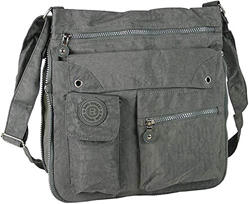 Bag Street 2221 - Bolso bandolera deportivo para mujer, de nailon, color Gris, talla Large