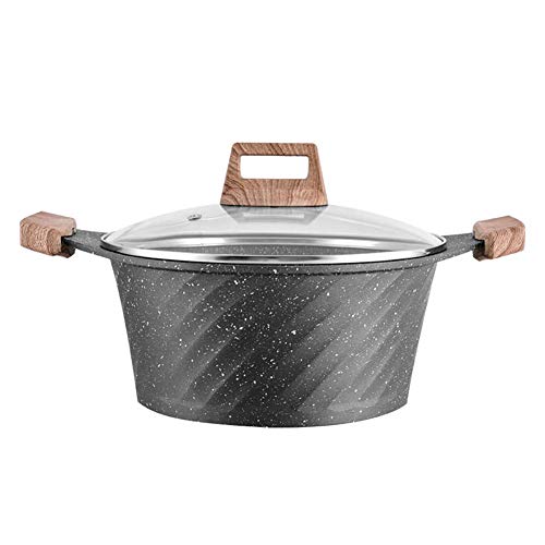 Baibao Resistente al Calor de la Tapa de la cazuela con el Vidrio y manijas, Maifan Stone Soup Pot, Nonstic Cazo por Fogón de Gas Lavadora A Diámetro: 28 cm (11 Pulgadas)