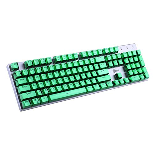 Baibao teclado mecánico chapado en metal estructura verde árbol negro árbol USB de iluminación dedicados juego keycap-verde (color: verde)