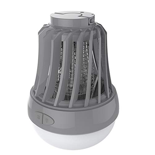 Bakaji - Mosquitera eléctrica UV LED con función de lámpara, lámpara de emergencia, LED, electroinsecticida, con gancho para camping, casa, antimosquitos, moscas, alimentación con batería AAA