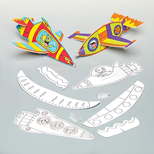 Baker Ross Planeadores Cohete Para Decorar (paquete de 8) Artes y manualidades para niños bolsas de fiesta, juegos y premios