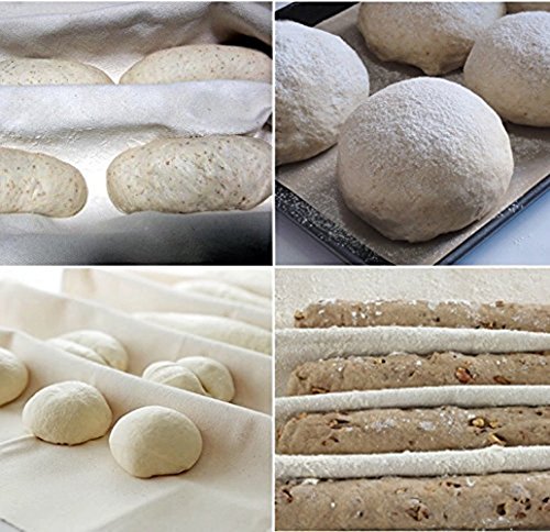 Bakers Couche grande 100% natural – Paño a prueba de lino para baguettes y panes de aixin, 18x 29.5 inch