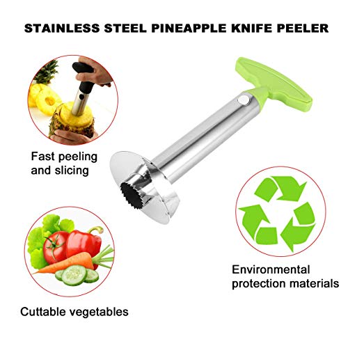 Ballylelly Cortador de pelador de piña de acero inoxidable Cortador de cuchillas Corer Peladoras Cuchillas Frutas Verduras Cuchillo Gadget Herramientas de cocina