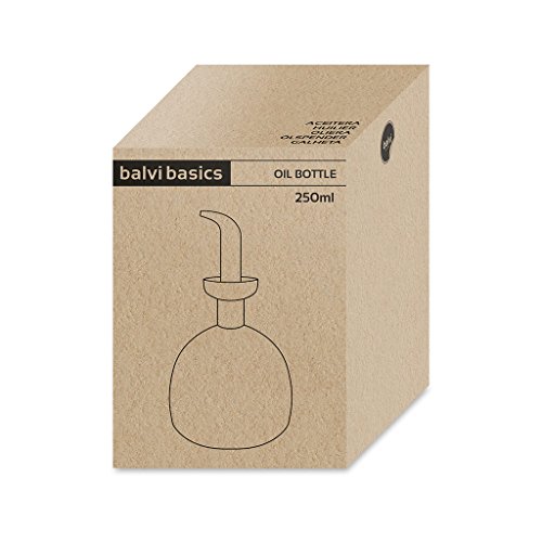 Balvi -  aceitera de 250 ml de Capacidad de Vidrio Transparente. Sistema antigoteo. También Ideal para aceites condimentados o especiados