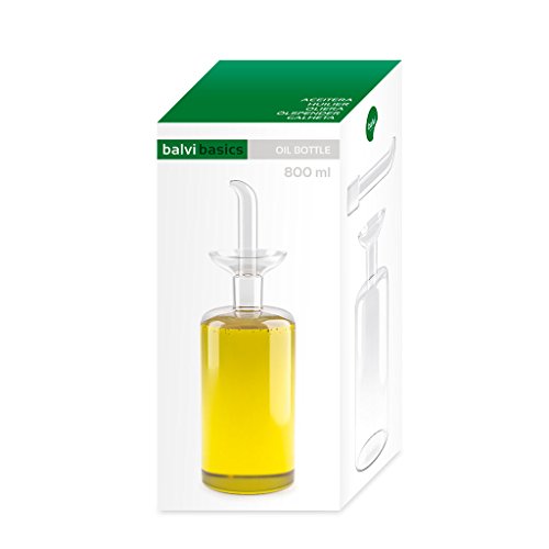 Balvi -  aceitera de  800 ml de Capacidad de Vidrio Transparente. Sistema antigoteo. También Ideal para aceites condimentados o especiados