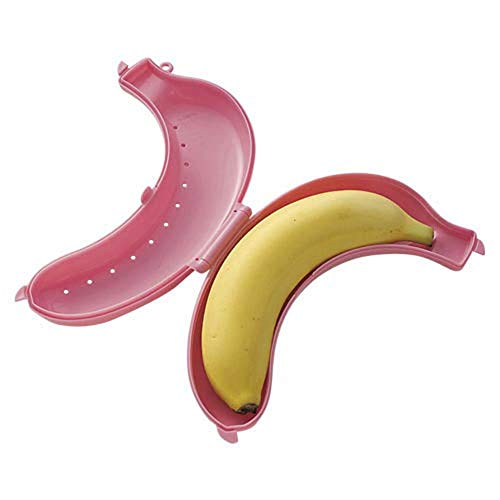 Banana Case, 3 Piezas Lunch Box Protector Container Holder Carrier Storage, Rosa, Verde, Amarillo