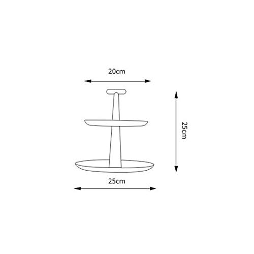 Bandeja De Dos Pisos para Columna De Madera/Bandeja De Frutas De Cerámica/Torta De Sala De Estar Casera Estante De Frutas Secas YGDH