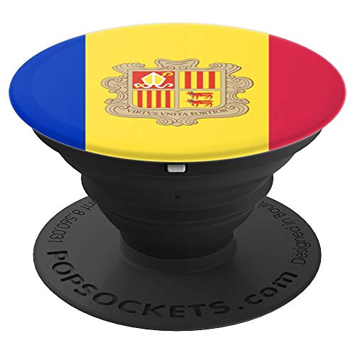 Bandera de Andorra - Diseño País PopSockets Agarre y Soporte para Teléfonos y Tabletas