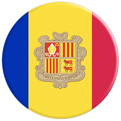 Bandera de Andorra - Diseño País PopSockets Agarre y Soporte para Teléfonos y Tabletas