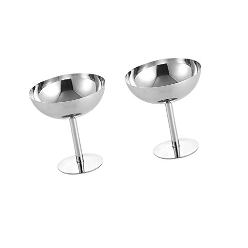 Baoblaze 2 Pcs Taza de Postre Recipiente de Comida Excelente Menaje de Cocina para Hogar Restaurantes Heladerías