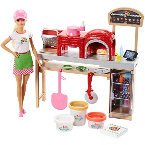 Barbie Quiero Ser Superchef, Cocina con Accesorios y muñeca (Mattel FRH73) + Quiero Ser Pizza Chef, muñeca y Accesorios (Mattel FHR09)