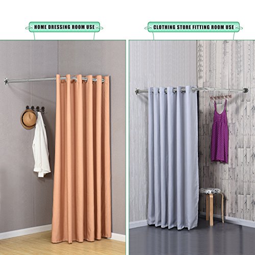 Barras para cortina de ducha, tipo L, 90-120 * 90-120 CM, 90-120 * 90-120 CM, Varilla para cortinas multifuncional, Materiales militares de acero inoxidable, Para baño, Bañera, tienda de ropa, etc