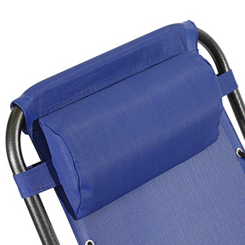 Barreau Piaf Zero Gravity – Juego de 2 sillas para exteriores plegables con soporte para tazas de teléfono, tumbonas reclinables resistentes para el hogar, jardín, patio, terraza, color azul