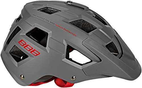 BBB BHE-54 Nanga-Casco de Ciclismo, Unisex Adulto, Gris Mate y Rojo, L (58-61cm)