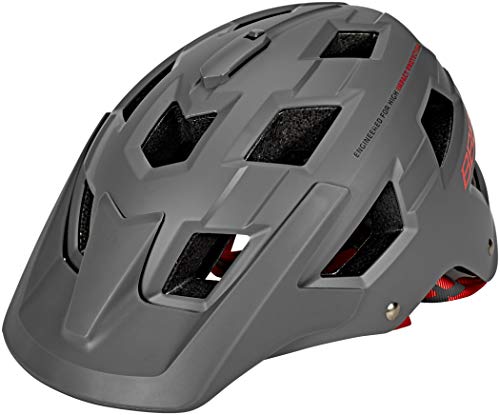 BBB BHE-54 Nanga-Casco de Ciclismo, Unisex Adulto, Gris Mate y Rojo, L (58-61cm)