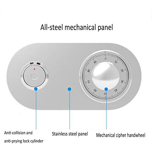 BBGS Cajas fuertes Contraseña Caja Fuerte Mecánica Fuerte, 25cm Armario con Llave Mini Invisible Código de Cabecera Cajas Fuertes Oficina Completamente de Acero Antirrobo Joyería Manual Familia Segura