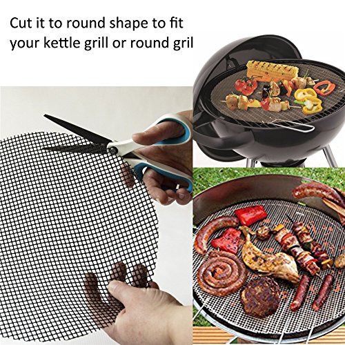 BBQ Grill Mat, Esteras Parrilla de Barbacoa 3 Piezas, Grill de Malla Resistente al Calor Parrilla Reutilizable Adecuado para Hornear Carne, Pescado, Verduras, Pan (Negro, 42 * 36 cm)