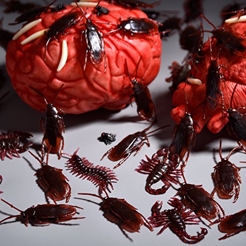 BBTO 156 Piezas de Insectos Plásticos Realistas, Cucarachas, Arañas, Gusanos y Moscas Falsas para Fiesta de Halloween y Decoración