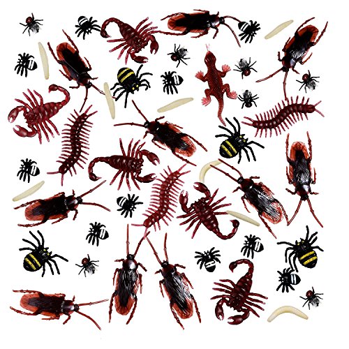 BBTO 156 Piezas de Insectos Plásticos Realistas, Cucarachas, Arañas, Gusanos y Moscas Falsas para Fiesta de Halloween y Decoración