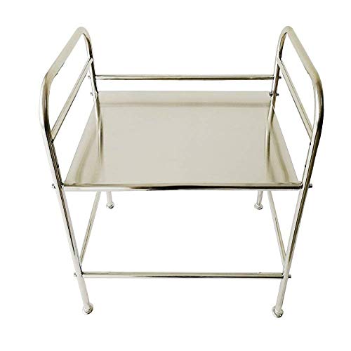 Bearhouse Soporte Microondas Estanterias Cocina Encimera Inoxidable con 4 Ganchos para Utensilios 50 x 33,5 x 53 CM