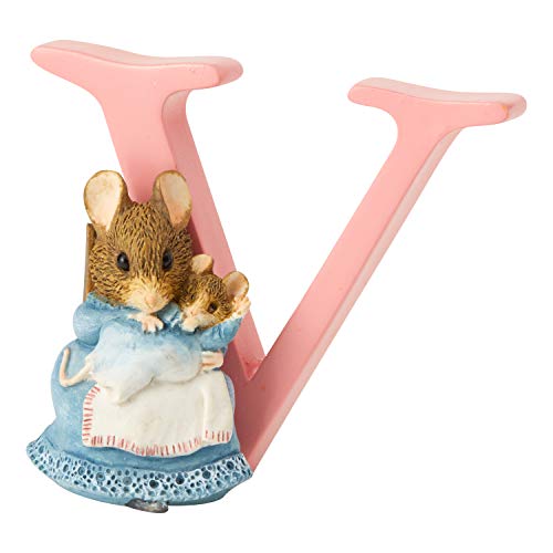 Beatrix Potter - Figura Decorativa de Letra V, diseño de hámster