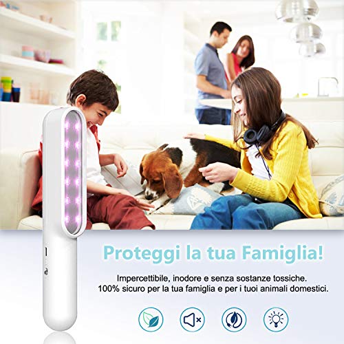 BECUSSITTA® | Lámpara germicida UV | Esterilizador UV-C | Desinfectante Sanitizador antibacteriano | Esterilización Desinfección de superficies en casa | Desinfectante UV portátil para viajes