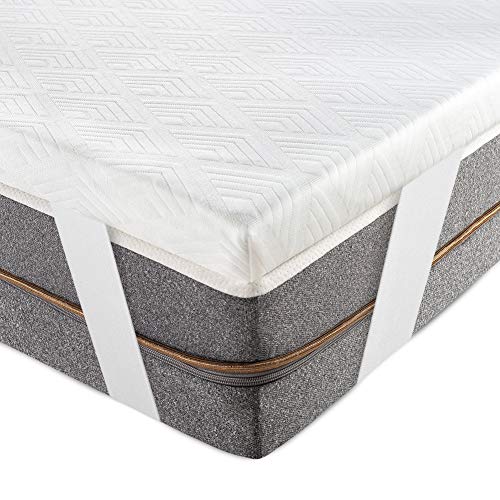 BedStory [Infusión de Té Verde Natural Topper Colchón 135x190x5cm con Infusión de Té Verde Natural, Anti-ácaros y Transpirable, Sobrecolchón Viscoelastico con Cubierta Desmontable y Lavable