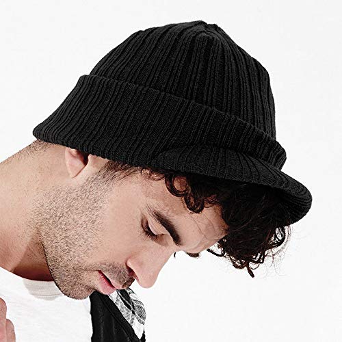 Beechfield – Gorro de invierno con visera, unisex. negro Talla única