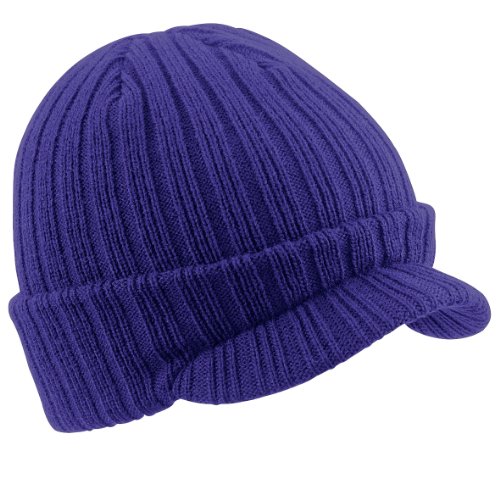 Beechfield – Gorro de invierno con visera, unisex. negro Talla única