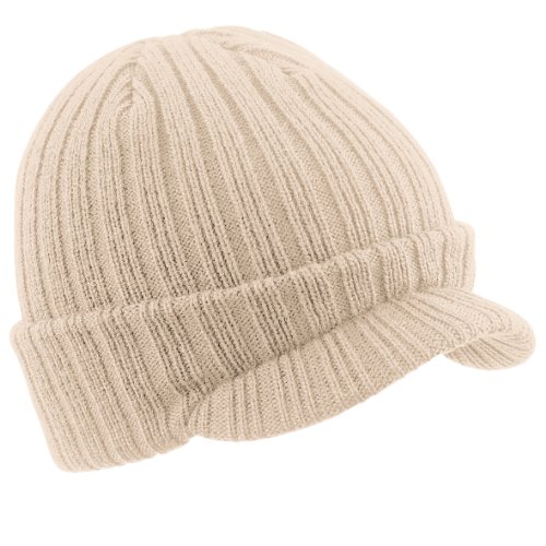 Beechfield – Gorro de invierno con visera, unisex. negro Talla única