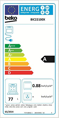 Beko BIC22100X Horno Convencional, 2400 W, 77 litros, Acero Inoxidable