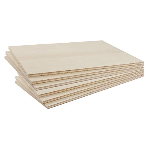 Belle Vous Placas de Madera sin Acabado Pack de 6-27 x 18 x 0,6cm Chapa Madera Rectángulo en Blanco - Maderas Contrachapado Ideal para Manualidades, Decoración del Hogar y Bodas