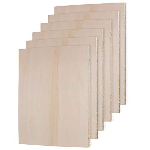 Belle Vous Placas de Madera sin Acabado Pack de 6-27 x 18 x 0,6cm Chapa Madera Rectángulo en Blanco - Maderas Contrachapado Ideal para Manualidades, Decoración del Hogar y Bodas